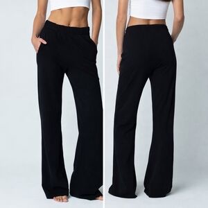 TALENTLESS Wide Leg Pants Pull On Black Medium